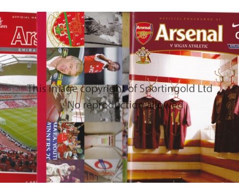 ARSENAL    Programmes for the last ever game at Highbury v Wigan 2005/06 in original wrapper, the first at the Emirates v Aja