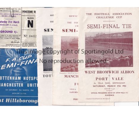 FA CUP SEMI FINALS     Fifteen FA Cup Semi Finals 1954-1997 to include at Villa Park 1954,1958,1961,1963 (Pirate Tucketts - S