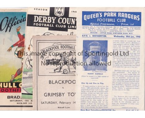 1940s   Sixteen football programmes from the 40s, includes issues from QPR 45/6 v Southampton, Blackpool 47/8, Derby 48/9 and