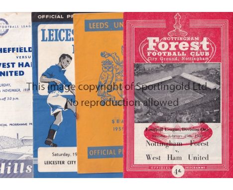 WEST HAM UNITED      Eleven away programmes for season 1959/60 v. Chelsea, Newcastle, Fulham, Arsenal, Sheff. Weds., Leiceste