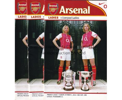 ARSENAL LADIES     Nine home programmes for season 2004/5.   Generally good
