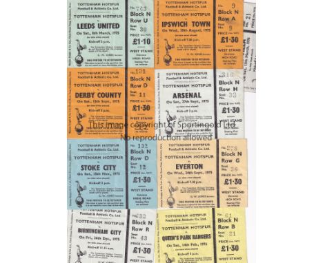 TOTTENHAM    Nine Tottenham Hotspur home tickets - 1 from 1974/75 v Leeds and 8 from 1975/76 v Ipswich, Derby , Arsenal, Stok