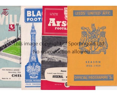 CHELSEA     Thirteen away programmes for season 58/9 v. Portsmouth, Tottenham, Newcastle, West Ham, Luton, Preston, Man. City