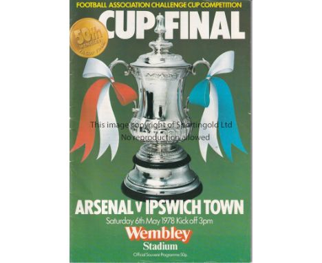 1978 FA CUP FINAL / ARSENAL / IPSWICH TOWN AUTOGRAPHS      Programme signed on the centre pages by Cooper and Osman of Ipswic