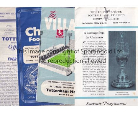 TOTTENHAM HOTSPUR 1960/1     Twenty six programmes. 20 home League, missing Arsenal, 3 home FA Cup v. Crewe, Charlton and Sun