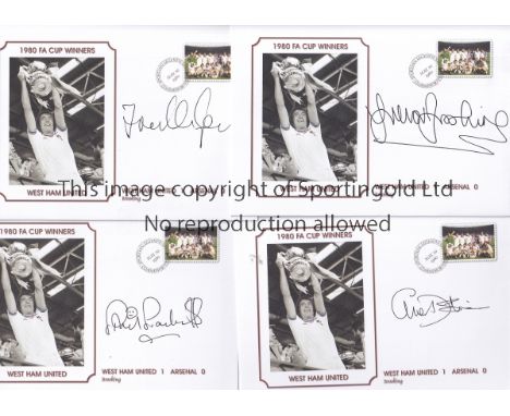 1980 FA CUP FINAL      Nine autographed commemorative covers, each showing the 1980 FA Cup Final between West Ham United and 