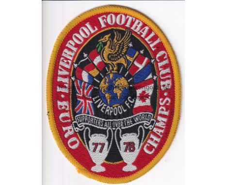 LIVERPOOL      An embroidered jeans 5" patch, Liverpool Football Club Euro Champs for 77 and 78.    Good