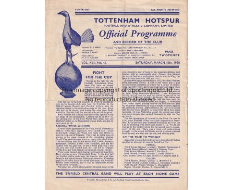 FA CUP SEMI FINALS   Both FA Cup Semi Finals played at Tottenham between Arsenal and Chelsea 18/3/1950 and the Replay 22/3/19