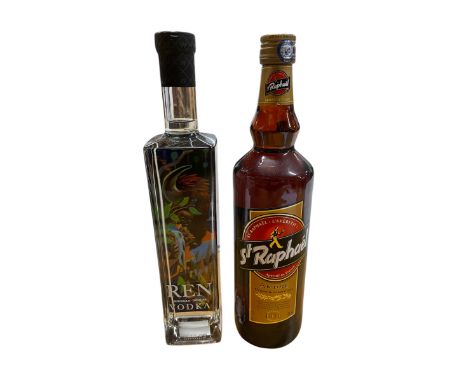 Two bottles to include1bt Ren Liquorice Vodka, Denmark 40%1btt Raphael Ambre Vermouth, France 14% 
