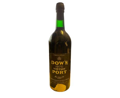 1870 Dow's vintage port. Port is sat in the neck of the bottle