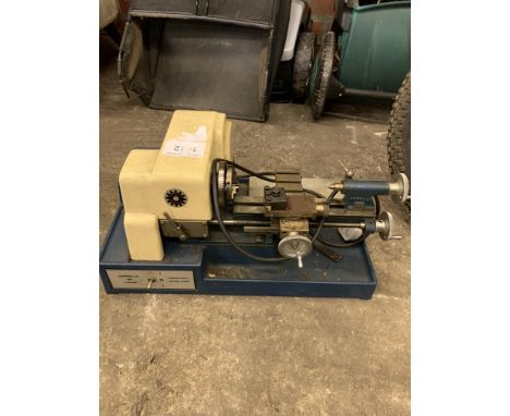 Cowells of Norwich model 90 modeller's lathe together with boxes containing drill bits, cutting tools, reamers with chuck.&nb