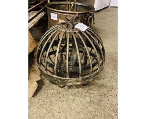 Metal gimballed candle light, diameter 30cms. Estimate £20-30.