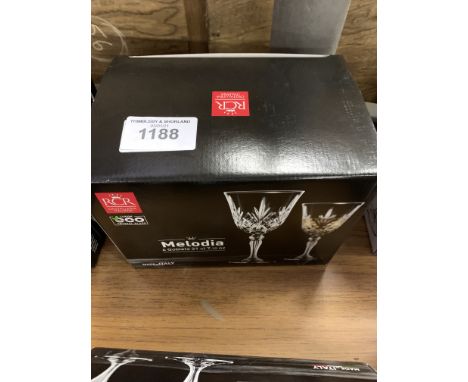 6 Melodia Crystal tumblers.  This item carries VAT.  Estimate £15-20.