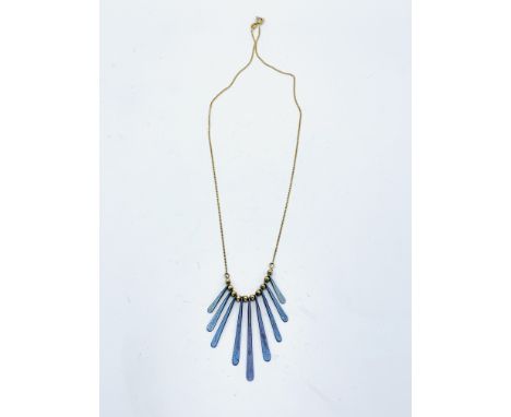 Yellow gold &amp; Titanium Norman Grant style necklace 2.8g.  Estimate £20-30.