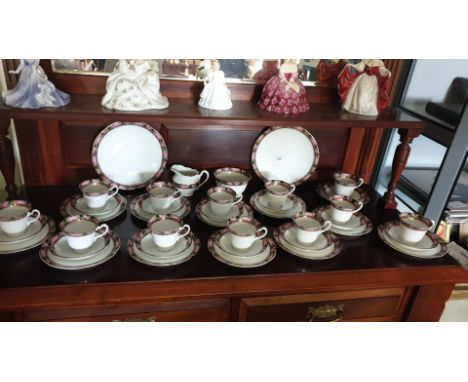 Large Heathcote  China Tea service 12 piece setting  2 cake plates Sugar and Cream. 