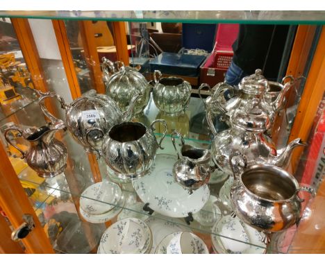 2 quality 3 piece silver plated tea service . 