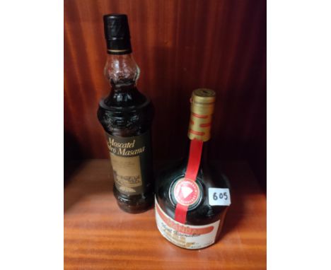 2 bottle of vintage alcohol beverage. 