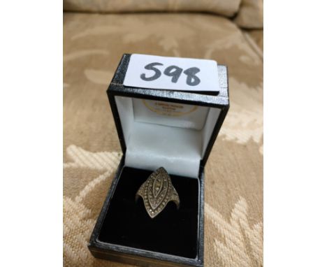 Silver art Deco style ring . 