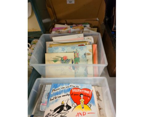 3 Boxes of vintage birthday cards . 
