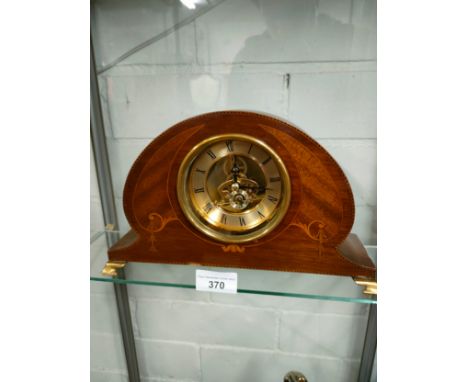 Edwardian style mantle clock with brass workings . Working order . 