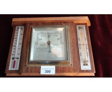 Art deco wall Barometer Thermometer. 