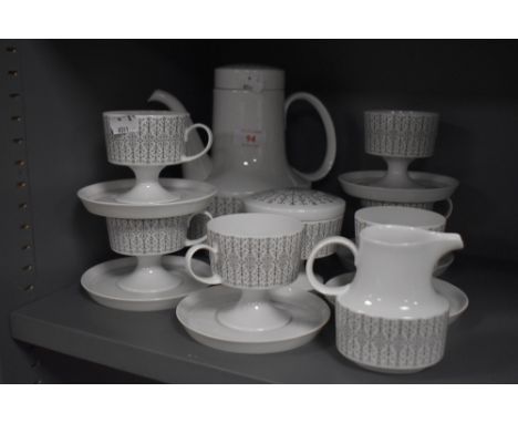 A vintage German Rosenthal partial coffee set, coffee pot, cups and saucers etc to be included.