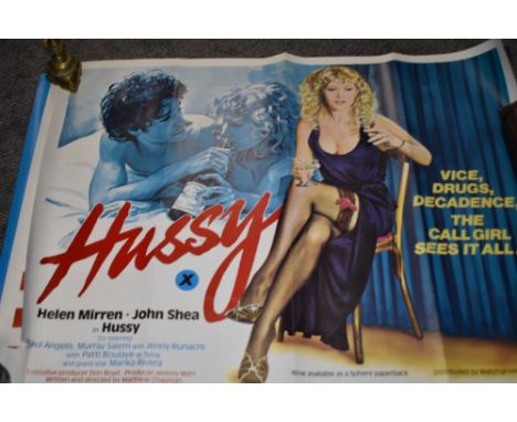 Four vintage movie posters of Adult/ erotic interest, including Helen Mirren.