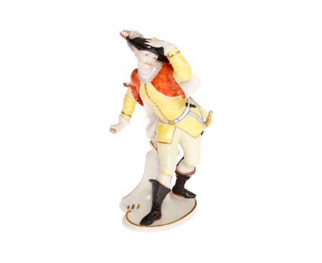 Nymphenburg Porzellanfigur, Capitano Spavento, Prägemarke 272/10, fein handbemalt, H 19 cm