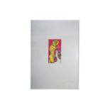 Heinz Oestergaard (1916-2003), Aquarell, ”Pan berät sich mit Vogel der Lust”, 35 x 19, signiert,