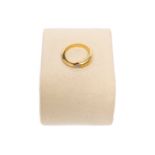Brillantring GG 750, Ringschiene sich verjüngend mit Brillant in guter Qualität, ca. 0,20 ct, RG