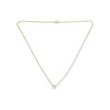 Taufkette GG 565, Anhänger Zirkon oder weißer Saphir, L 6 mm, an Kette, diese mit Verkürzungsöse,