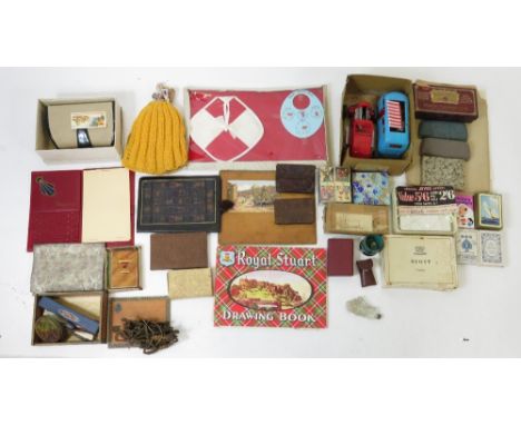 A quantity of interesting collectables & packaging including Edwardian box of Baumol" soaps; unopened pack of boxes of matche