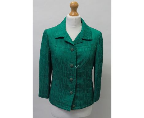 A ladies Jaeger jade green silk" short jacket size 12  together with five other ladies Jaeger jackets"