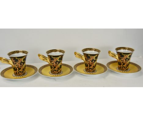 A set of four Rosenthal Versace Barocco" espresso cups and saucers"