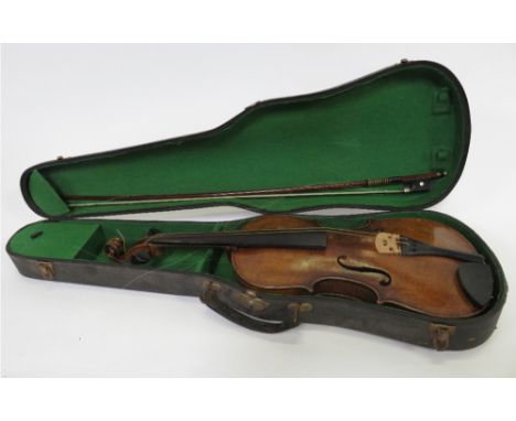 A late 19th/early 20th century violin, labelled inside John Bapt Schweitzer fecit ad Forman Antoni Stradivari Pestini 1813 Ma