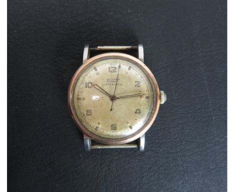 Tissot, a gentleman's 'bumper' automatic wrist watch, the circular white dial with luminous even Arabic numerals and batons w
