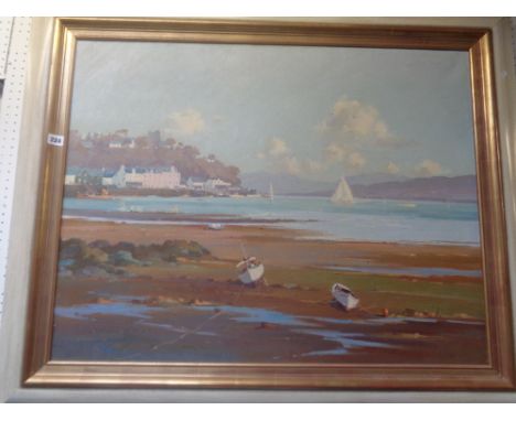 Large Framed Oil on canvas of an Estuary scene at low tide signed R Forsyth, 90 x 70cm Condition – Good Overall 