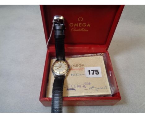 Boxed Gents Omega Constellation Automatic Chronometer with Guarantee from 1958 Condition – Some wear 