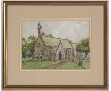 Norman Stansfield Cornish (1919-2014) - Whitworth Church, signed, watercolour, 20 x 28cms, in gilt frame.Provenance - Painted
