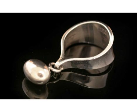 Vivianna Torun Bulow-Hube for Georg Jensen, sterling silver pod ring, silver, design number 156, ring size N.