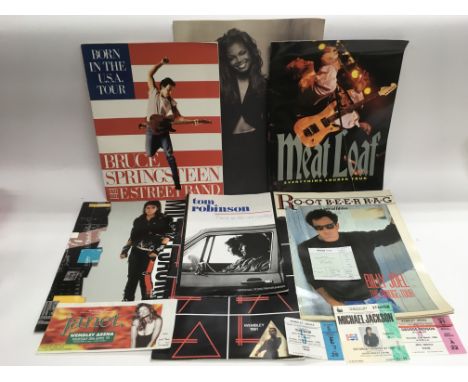 A small collection of tour programs and tickets including Michael Jackson, The Jam, Bruce Springsteen and others.