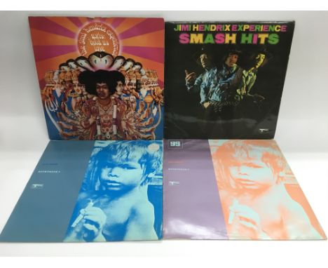 Four Jimi Hendrix LPs comprising 'Axis: Bold As Love', 'Smash Hits' plus two Track Record LPs of The Who and Hendrix (4). Lig