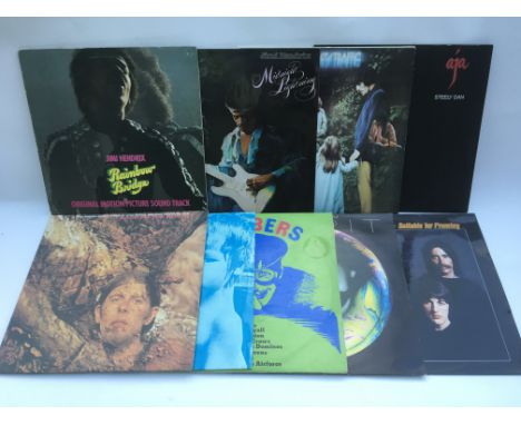 Nine rock LPs by various artists including Jimi Hendrix, Traffic, John Mayall and others.
