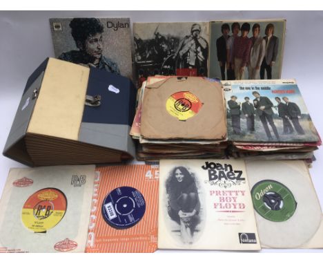 A collection of 7 inch singles and EPs by various artists including The Beatles 'It Won't Be Long' on Odeon, Joan Beaz, Bo Di