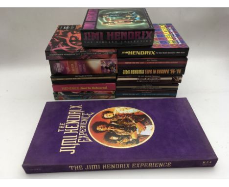 A collection of Jimi Hendrix CD box sets.
