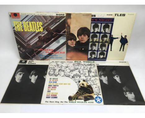 A small collection of LPs including a first pressing of 'With The Beatles' with Jobete credit, early issue 'Please Please Me'