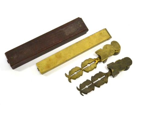 Sovereign Scales (i) A Wilkinson (Ormskirk) in brass case with paper label inside (ii) Stephen Houghton (Ormskirk) in wooden 