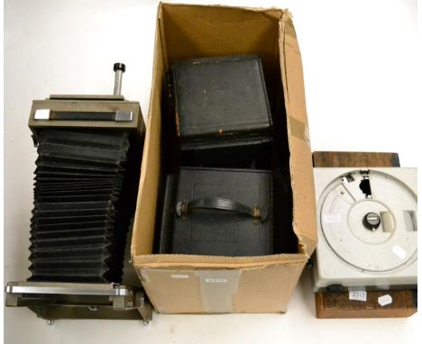 Kodak Graflex Series B Camera with No.34 Astigmat f4.5 8.5'' lens and booklet; together with a similar camera with Ross f4.5 