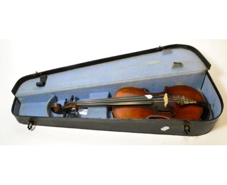 Violin 14.25'' one piece back, label reads 'Andreas Guarnerius Fecit Cremona Sub titulo Santa Teresia 1697' with double purfl