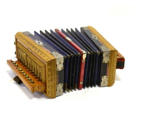 Melodeon badged Imperial Accordion with anchor trademark, instrument has sticker stating 'Patent Extra Broad Steelbronze Reed
